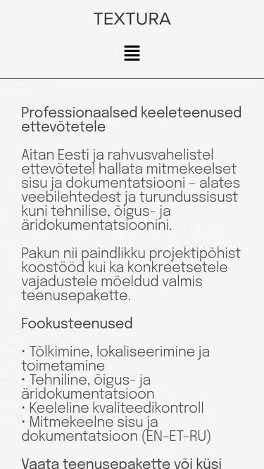 Screenshot of textura.ee
