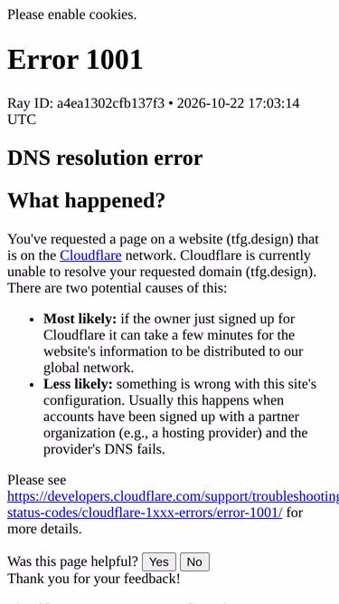 Screenshot of tfg.design