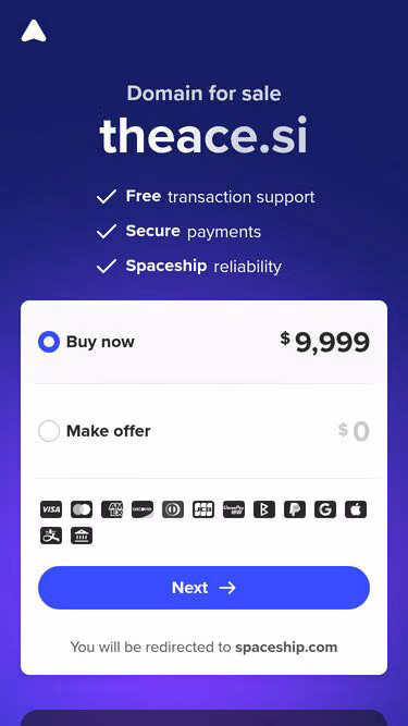 Screenshot of theace.si