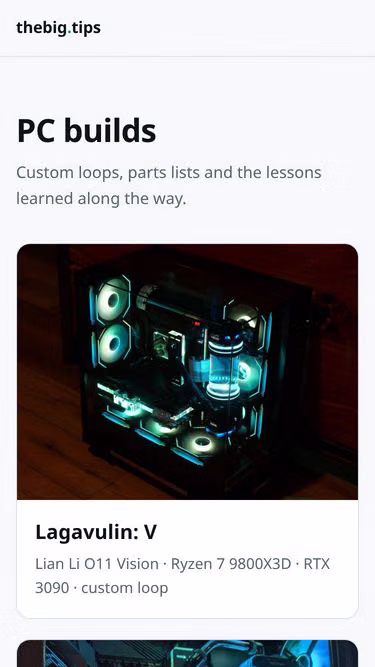 Screenshot of thebig.tips