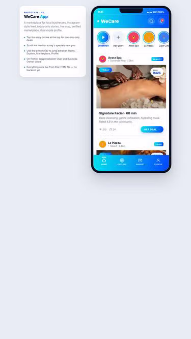 Screenshot of thecare.co.za