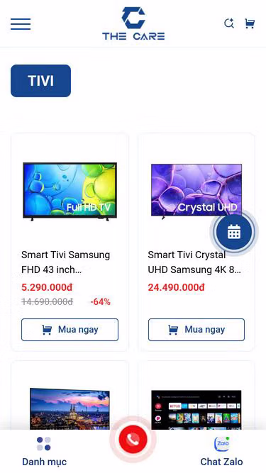 Screenshot of thecare.com.vn