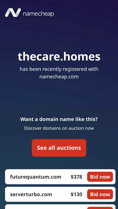 Screenshot of thecare.homes