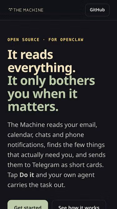 Screenshot of themachine.computer