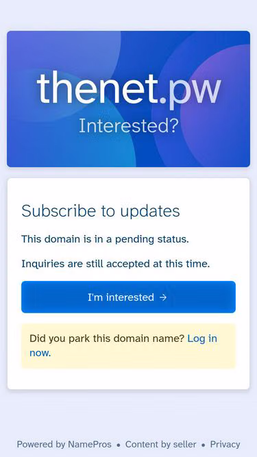 Screenshot of thenet.pw