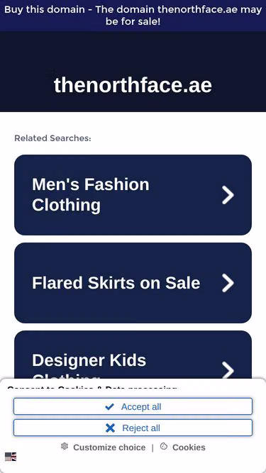 Screenshot of thenorthface.ae