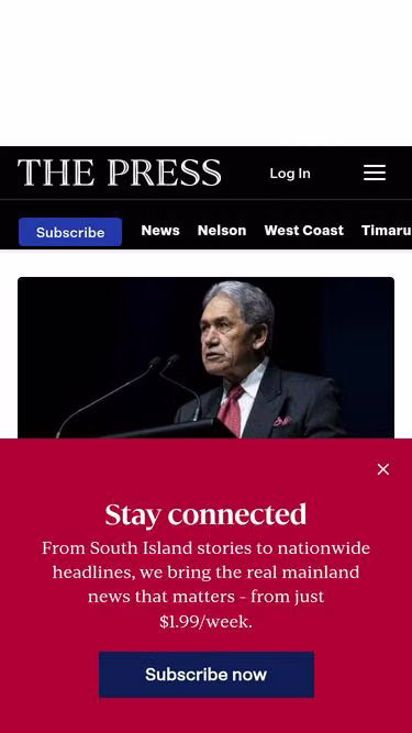 Screenshot of thepress.co.nz
