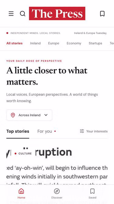 Screenshot of thepress.ie