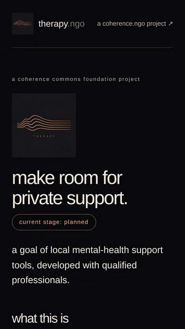 Screenshot of therapy.ngo