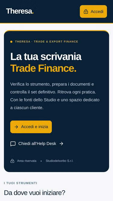 Screenshot of theresa.finance