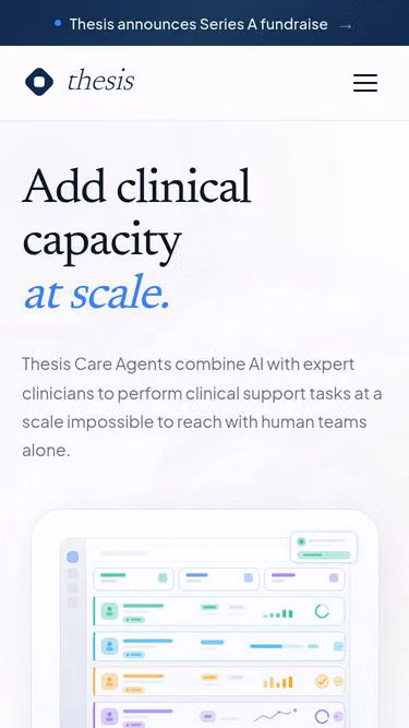Screenshot of thesis.care