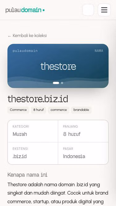 Screenshot of thestore.biz.id