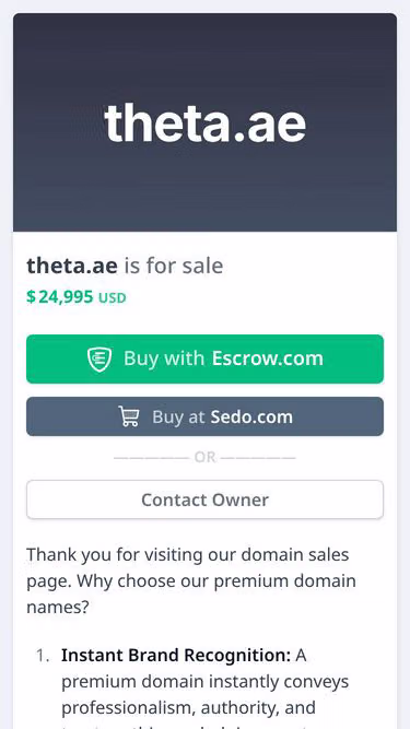 Screenshot of theta.ae