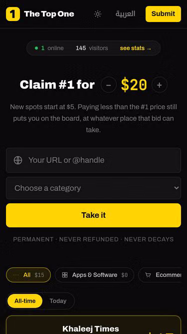 Screenshot of thetop.one