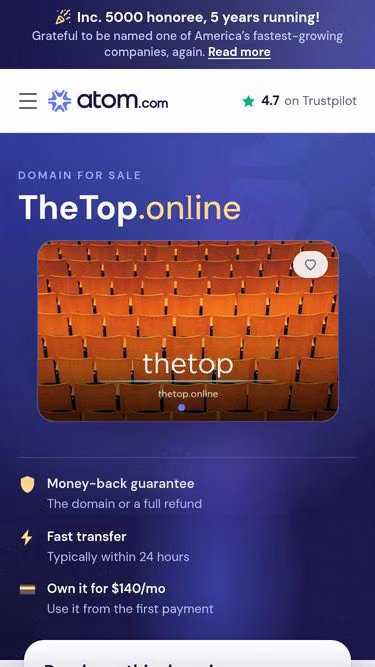 Screenshot of thetop.online