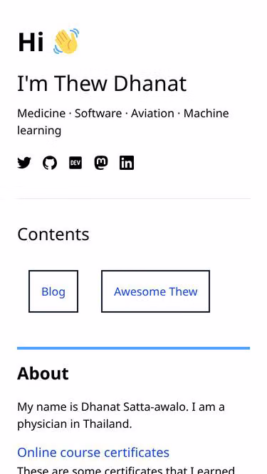 Screenshot of thew.app
