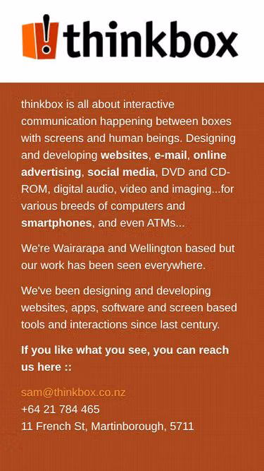 Screenshot of thinkbox.co.nz