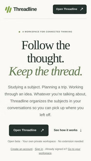 Screenshot of threadline.digital