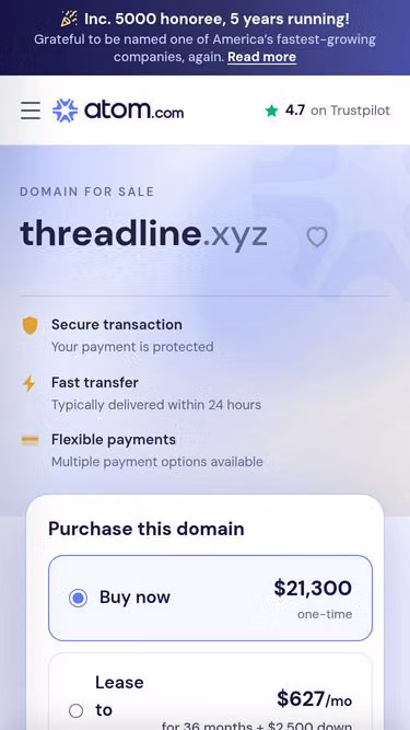 Screenshot of threadline.xyz