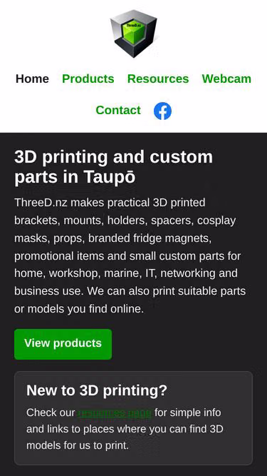 Screenshot of threed.nz
