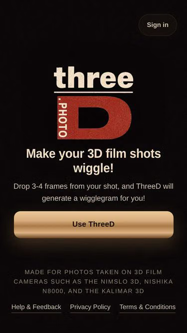 Screenshot of threed.photo