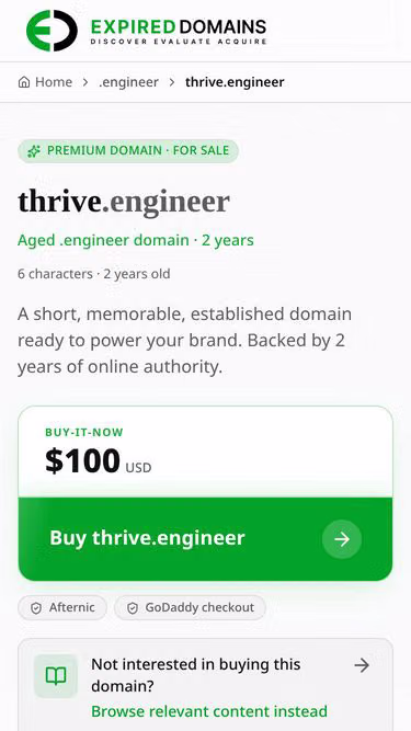 Screenshot of thrive.engineer