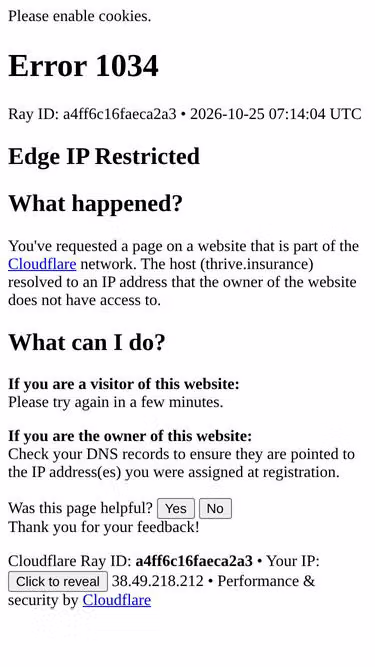 Screenshot of thrive.insurance