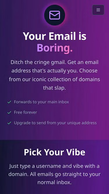 Screenshot of through.email