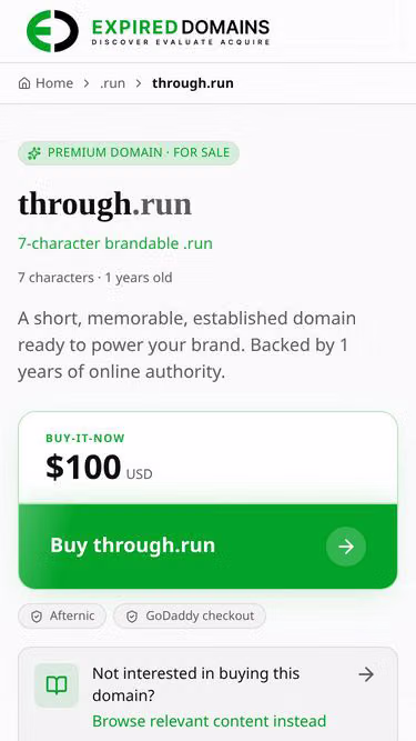 Screenshot of through.run