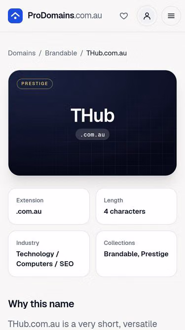 Screenshot of thub.com.au