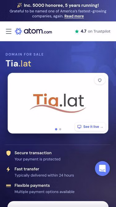 Screenshot of tia.lat