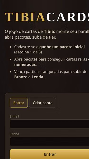 Screenshot of tibia.cards