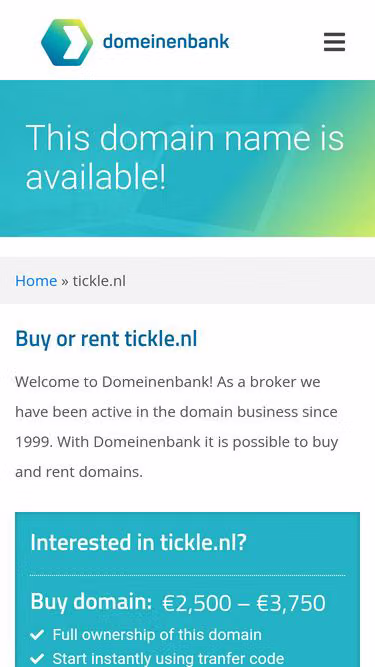 Screenshot of tickle.nl