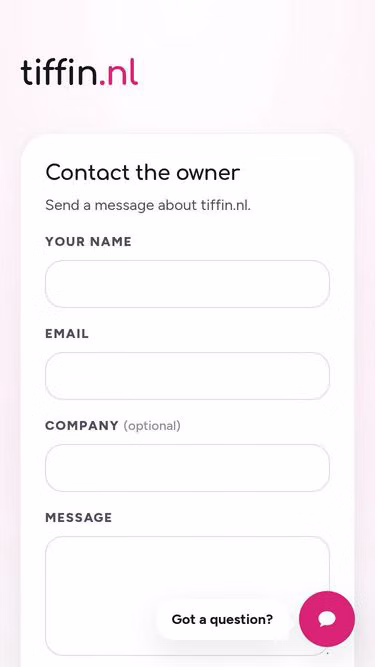 Screenshot of tiffin.nl