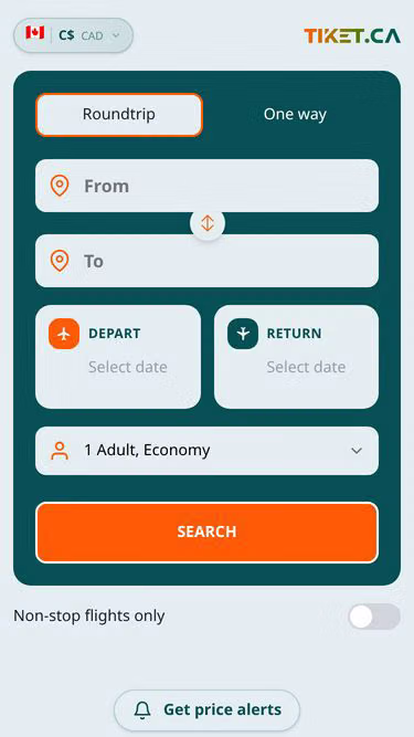 Screenshot of tiket.ca