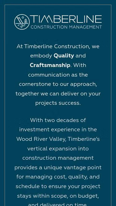 Screenshot of timberline.construction