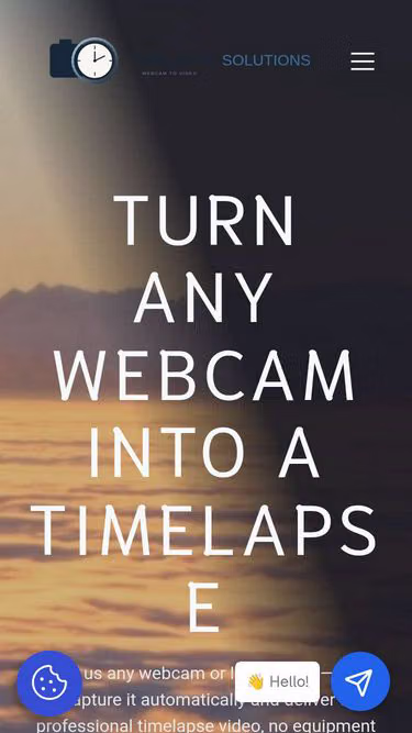 Screenshot of timelapse.solutions