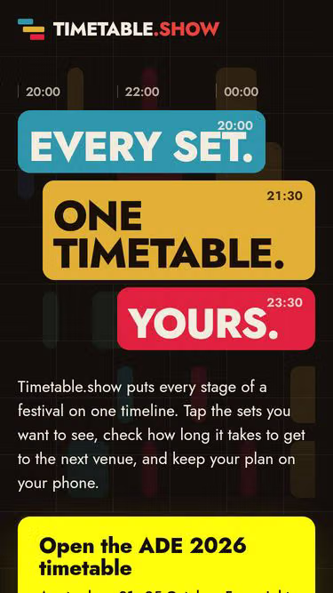Screenshot of timetable.page