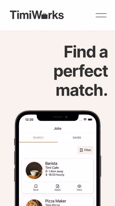 Screenshot of timi.works