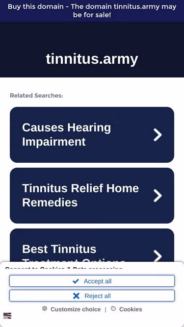 Screenshot of tinnitus.army