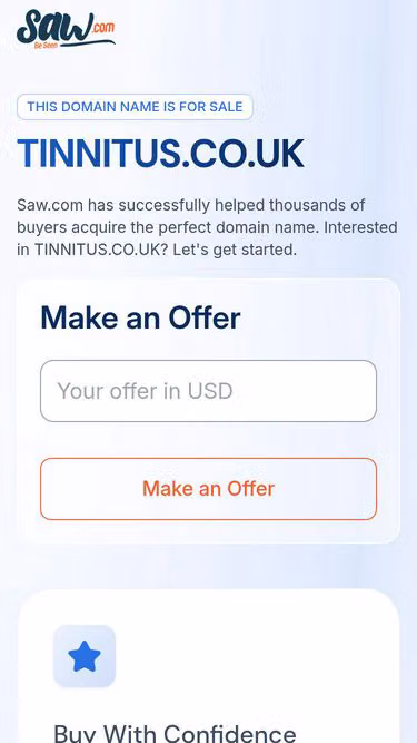 Screenshot of tinnitus.co.uk