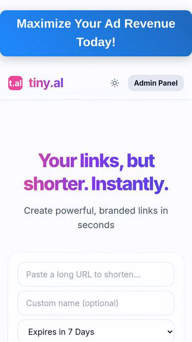Screenshot of tiny.al