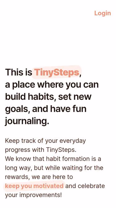 Screenshot of tinysteps.xyz
