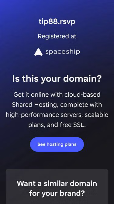 Screenshot of tip88.rsvp