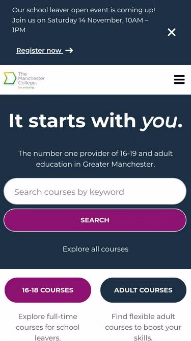 Screenshot of tmc.ac.uk