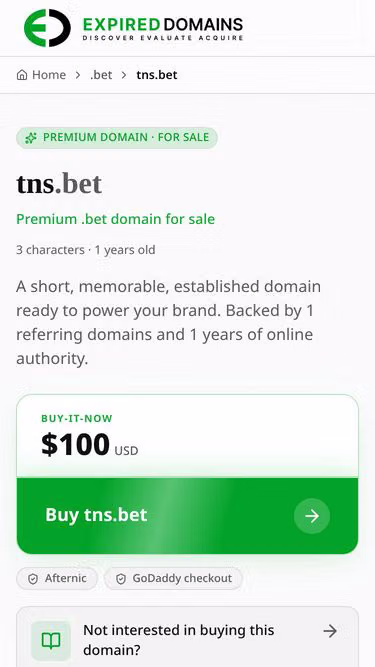 Screenshot of tns.bet