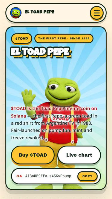 Screenshot of toad.fun