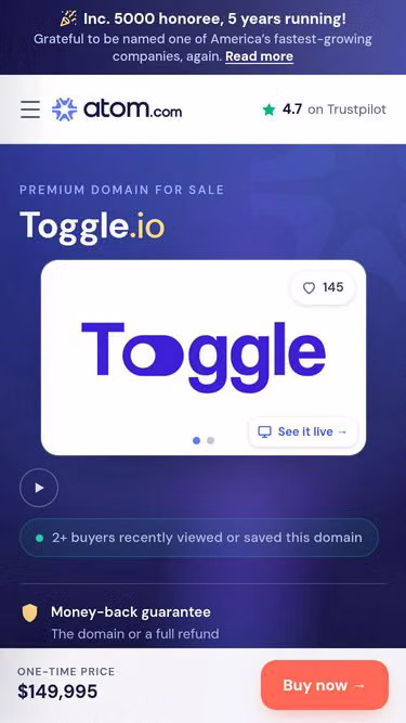 Screenshot of toggle.io