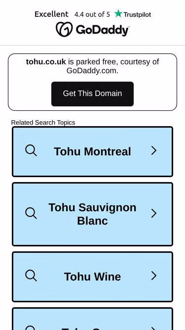 Screenshot of tohu.co.uk