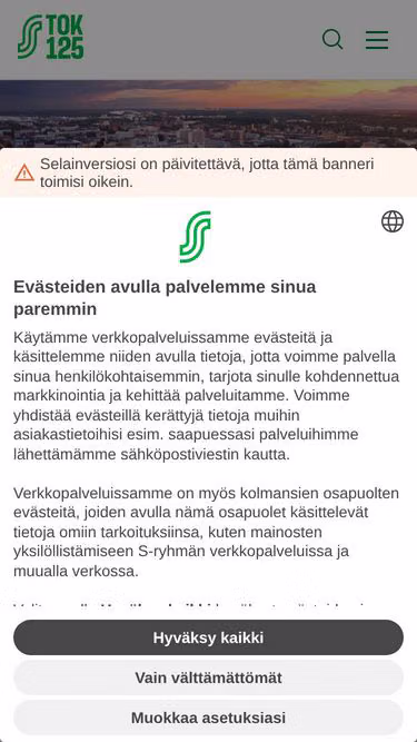 Screenshot of tok.fi